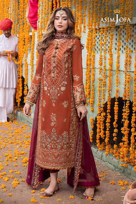 Rust maroon bridal luxery dress